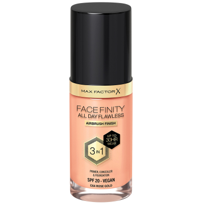 Max Factor All Day Flawles 3in1 Foundation 064 Rose Gold