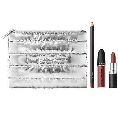 MAC Cosmetics Powdered Snow Powder Kiss Lip Kit Brown