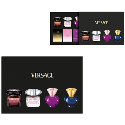 Versace Gift Set Pour Femme Miniature Dylan Blue + Dylan Purple + Bright Crystal + Crystal Noir (4 x 5 ml)