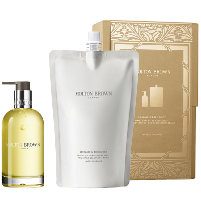 Molton Brown Gift Set Orange&Bergamot Hand Care Set Hand Wash Glass Bottle (200 ml + Refill 400 ml)
