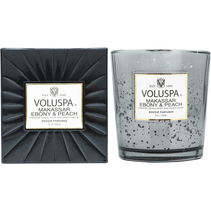 Boxed Candle Makassar Ebony And Peach